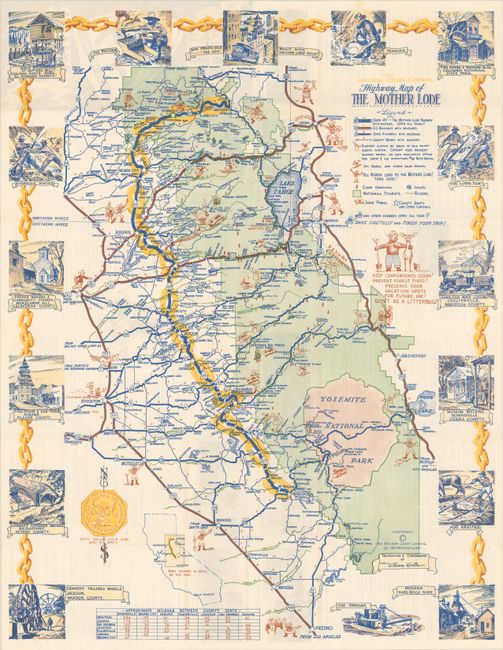 The Golden Chain Council Highway Map of the Mother Lode