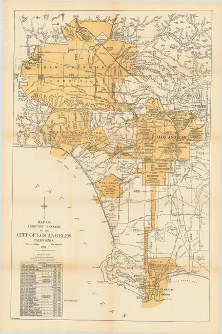 Map of Territory Annexed to the City of Los Angeles California