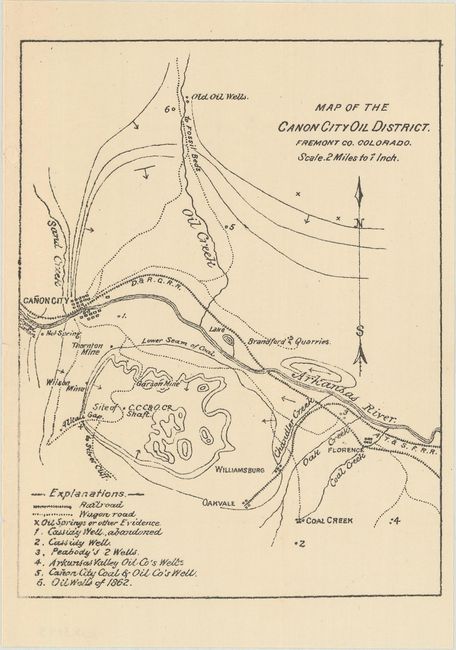 Map of the Canon City Oil District. Fremont Co. Colorado