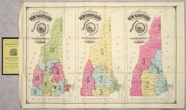 Carter's New Hampshire Diagraphical Chart of Senatorial Districts [on sheet with] ... of Councillor Districts [and] ... of Congressional Districts