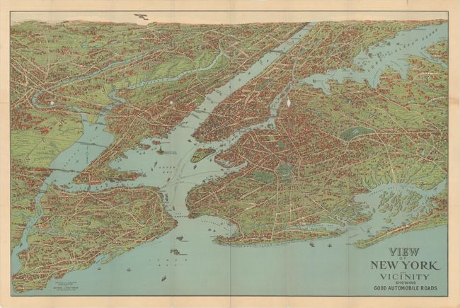 View of New York and Vicinity Showing Good Automobile Roads