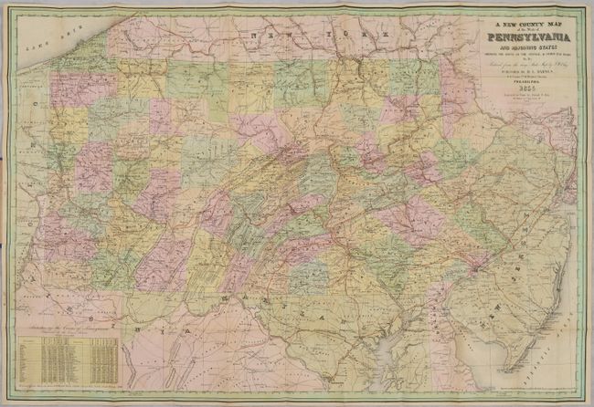 A New County Map of the State of Pennsylvania and Adjoining States Showing the Route of the Central & Other Rail Roads &c. &c...