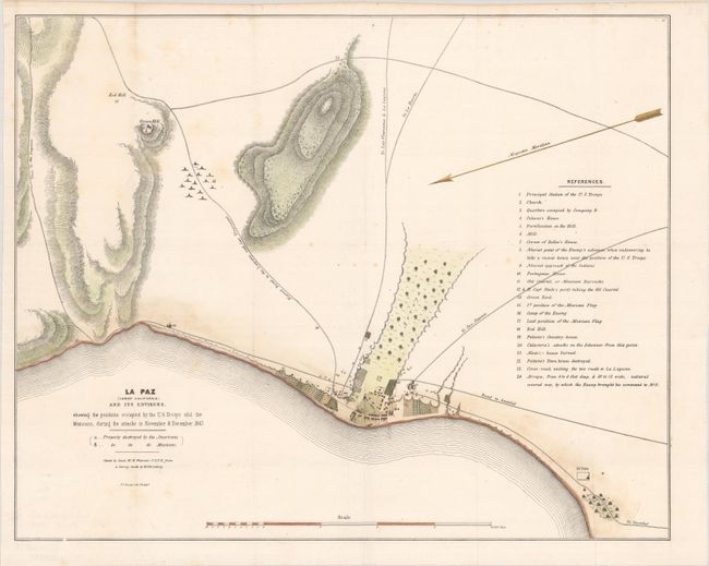 La Paz (Lower California) and Its Environs, Showing the Positions Occupied by the U.S. Troops and the Mexicans, During the Attacks in November & December, 1847