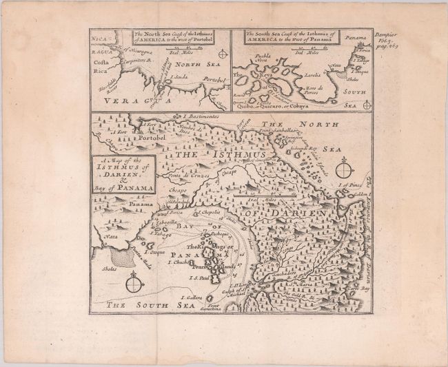 A Map of the Isthmus of Darien, & Bay of Panama [on sheet with] The North Sea Coast of the Isthmus of America to the West of Portobel [and] The South Sea Coast of the Isthmus of America to the West of Panama