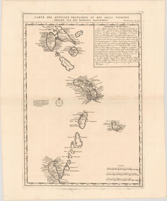 Carte des Antilles Francoises et des Isles Voisines Dressee sur des Memoires Manuscrits