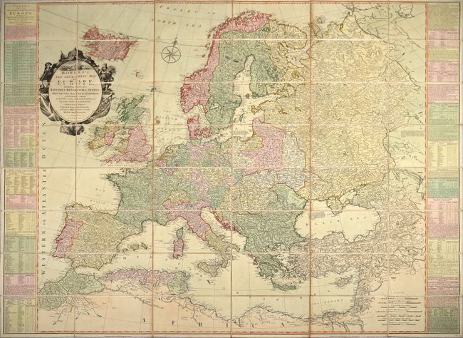 Bowles's New Four-Sheet Map of Europe, Divided into Its Empires, Kingdoms, States, Republicks and Principalities...