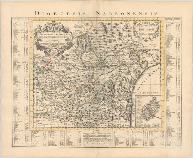 Carte du Diocese de Narbonne Dressee par Guillaume Lafont...