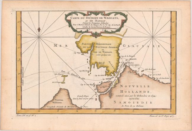 Carte du Detroit de Waeigats, ou de Nassau, Suivant les Navigateurs Hollandois pour l'Histoire Generale des Voyages
