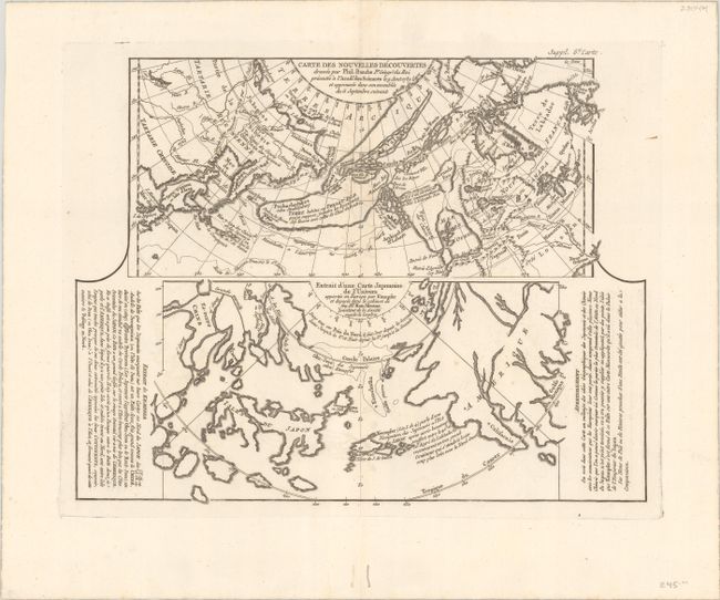 Carte des Nouvelles Decouvertes Dressee par Phil. Buache... [on sheet with] Extrait d'une Carte Japonoise de l'Univers...