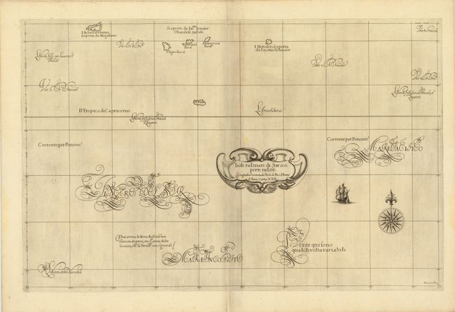 Isole nel Mare di Sur Scoperte nel 1617. La Longitudine Comincia da l'Isola di Pico d'Asores d'Asia Carta XXII
