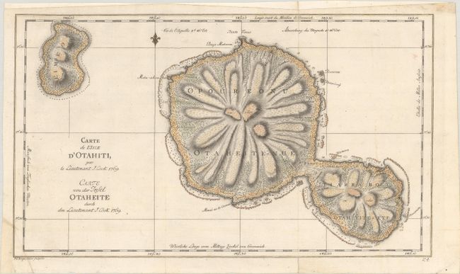 [Lot of 2] Carte de l'Isle d'Otahiti / Carte von der Insel Otaheite [and] The Fleet of Otaheite, Assembled at Oparee