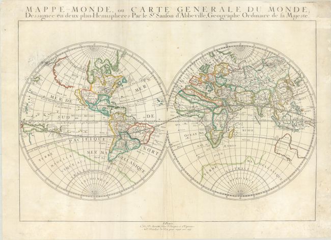 Mappe-Monde, ou Carte Generale du Monde; Dessignee en Deux Plan-Hemispheres
