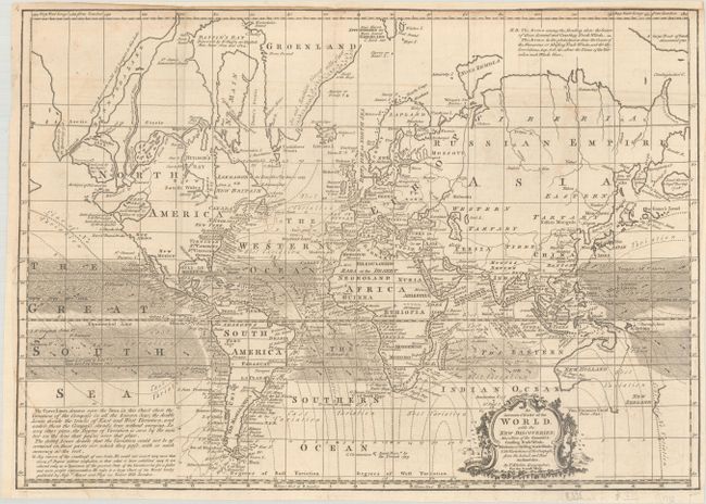 An Accurate Chart of the World, with the New Discoveries; Also a View of the General & Coasting Trade Winds, Monsoons or Shifting Trade Winds...