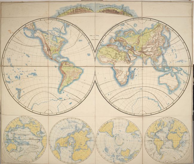 Wand-Atlas von E. von Sydow. No. I. Erdkarte in 2 Grossen Planigloben...
