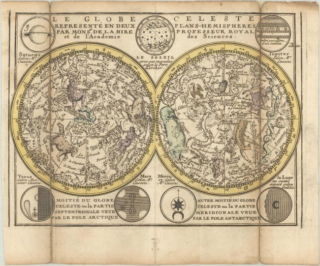 Le Globe Celeste Represente en Deux Plans-Hemispheres par Monsr. de la Hire Professeur Royal et de l'Academie des Sciences