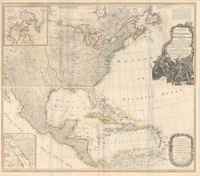 [On 4 Sheets] A New Map of North America, with the West India Islands. Divided According to the Preliminary Articles of Peace, Signed at Versailles, 20, Jan. 1783...