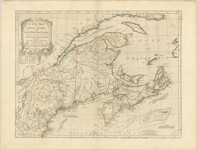 A New Map of Nova Scotia, and Cape Breton Island with the Adjacent Parts of New England and Canada, Composed from a Great Number of Actual Survey...