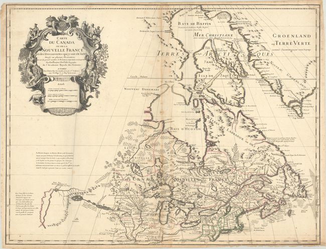 Carte du Canada ou de la Nouvelle France et des Decouvertes qui y ont ete Faites Dressee sur Plusieurs Observations et sur un Grand Nombre de Relations Imprimees ou Manuscrites