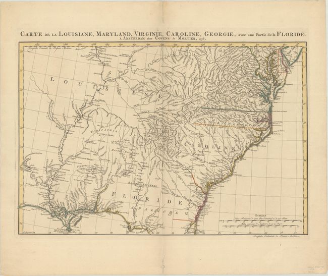Carte de la Louisiane, Maryland, Virginie, Caroline, Georgie, avec une Partie de la Floride