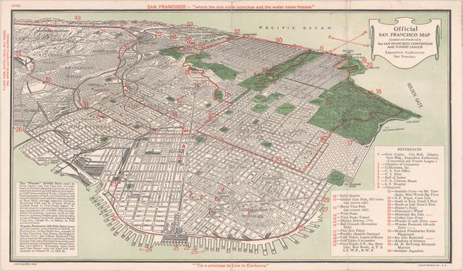 [Lot of 2] Official San Francisco Map [and] San Francisco, the City of Enchantment [in] The Greeter's Guide of San Francisco Oakland and Berkeley