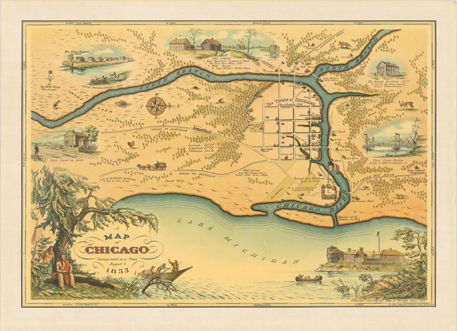 A Map of Chicago Incorporated as a Town August 5 1833