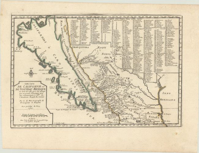 Cette Carte de Californie et du Nouveau Mexique, est Tiree de Celle qui a ete Envoyee par un Grand d'Espagne...