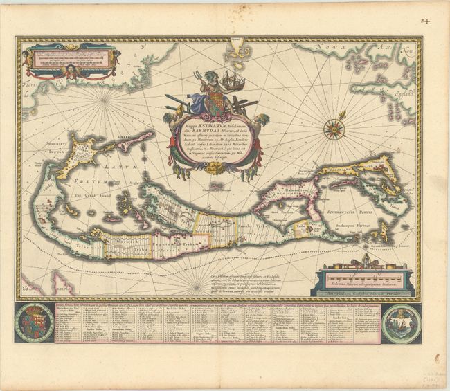 Mappa Aestivarum Insularum, Alias Barmudas Dictarum, ad Ostia Mexicani Aestuary...
