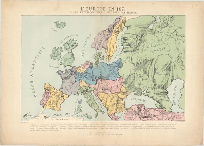 L'Europe en 1871 Carte Psychologique...