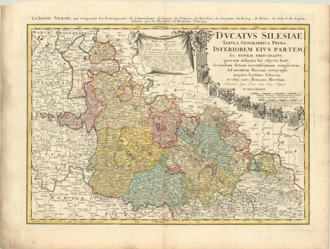 Ducatus Silesiae Tabula Geographica Prima, Inferiorem eius Partem, seu Novem Principatus...