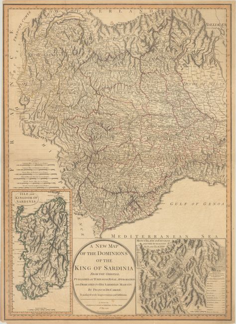 A New Map of the Dominions of the King of Sardinia from the Original Published at Turin with Royal Approbation...