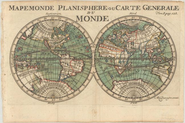Mapemonde Planisphere ou Carte Generale du Monde