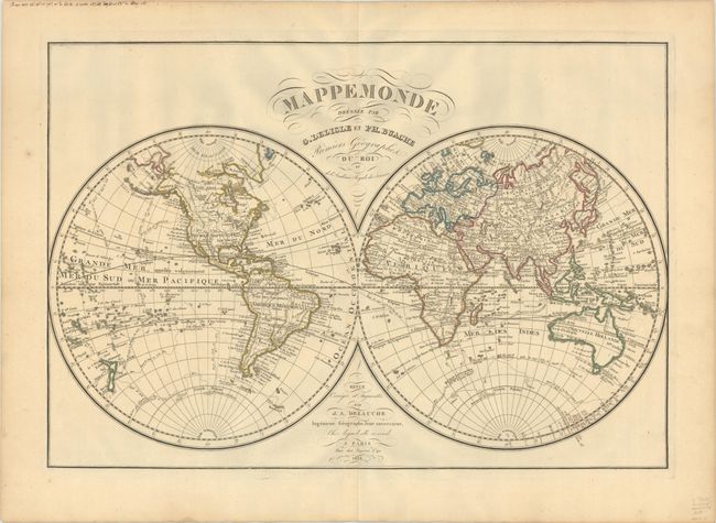 Mappemonde Dressee par G. Delisle et Ph. Buache Premiers Geographes du Roi...