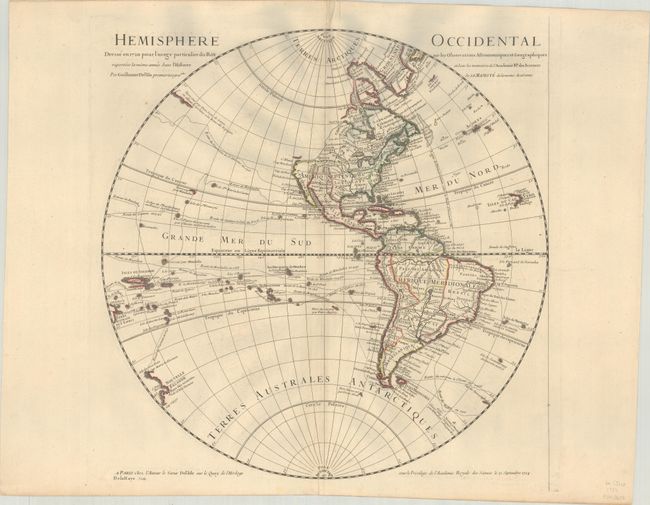 Hemisphere Occidental Dresse en 1720 pour l'Usage Particulier du Roy sur les Observations Astronomiques et Geographiques...