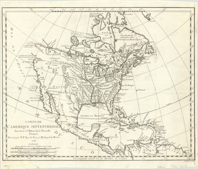 Carte de l'Amerique Septentrionale pour Servir a l'Histoire de la Nouvelle France