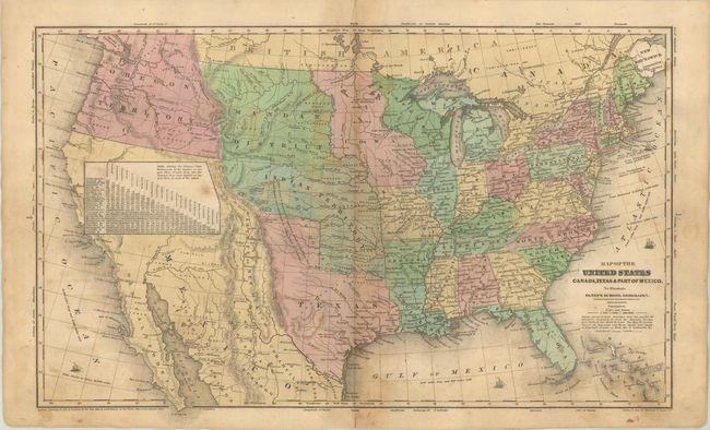Map of the United States Canada, Texas & Part of Mexico. To Illustrate Olney's School Geography