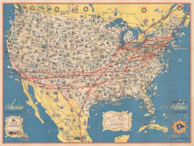 American Airlines System Map - Route of the Flagships