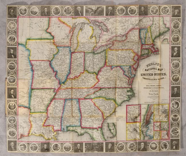 Phelps's National Map of the United States, a Travellers Guide. Embracing the Principal Rail Roads, Canals, Steam Boat & Stage Routes, Throughout the Union