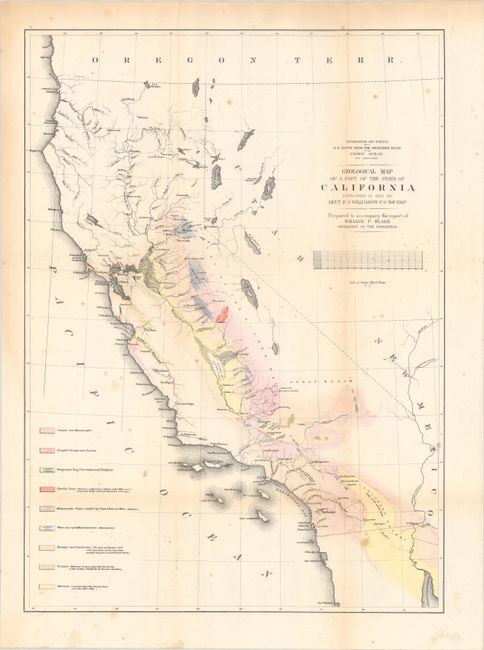 [Lot of 2] Geological Map of a Part of the State of California Explored in 1855... [and] Outline Map of Parts of Southern California & South-Western Nevada...