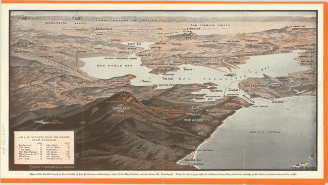 Map of the Pacific Coast in the Vicinity of San Francisco, Embracing a View of the Bay Country as Seen from Mt. Tamalpais...