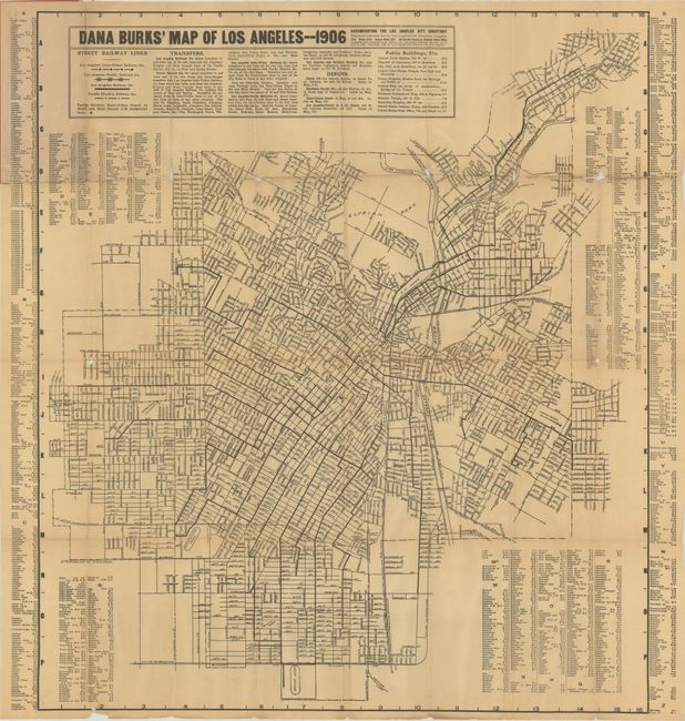 Dana Burks' Map of Los Angeles  1906 Accompanying the Los Angeles City Directory...