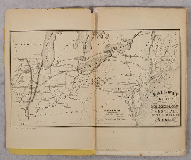 [2 Maps in Text] Railway Guide to the Illinois Central Rail Road Lands [and] Outline Map of Illinois [in] The Illinois Central Rail-Road Company Offers for Sale Over 2,000,000 Acres Selected Farming and Wood Lands
