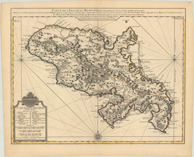 Carte de l'Isle de la Martinique Colonie Francoise de l'une des Isles Antilles de l'Amerique Dressee sur des Plans Manuscrits...