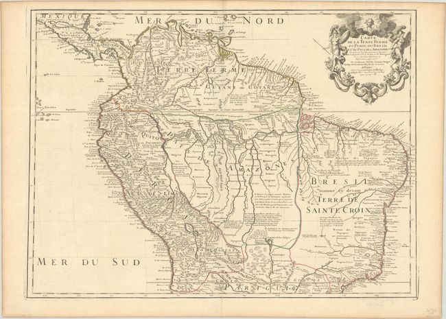 Carte de la Terre Ferme du Perou, du Bresil et du Pays des Amazones Dressee sur les Descriptions de Herrera de Laet, et des PP. d'Acuna, et M. Rodriguez...