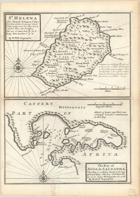 St. Helena This Island Belongs to ye English East India Company... [on sheet with] The Bay of Agoa de Saldanha...