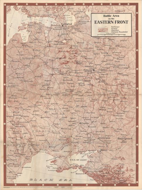 Battle Area on the Eastern Front [on verso] Newsmap Monday, July 12, 1943...