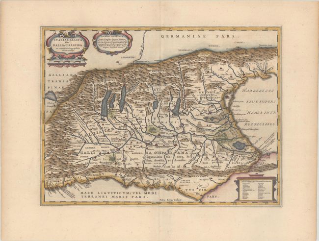 Italia Gallica sive Gallia Cisalpina ex Conatibus Geographicis Abrah. Ortelij