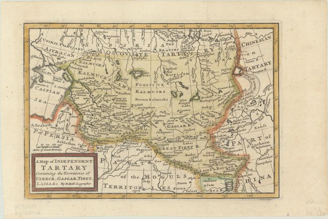 A Map of Independent Tartary Containing the Territories of Usbeck, Gascar, Tibet, Lassa &c.