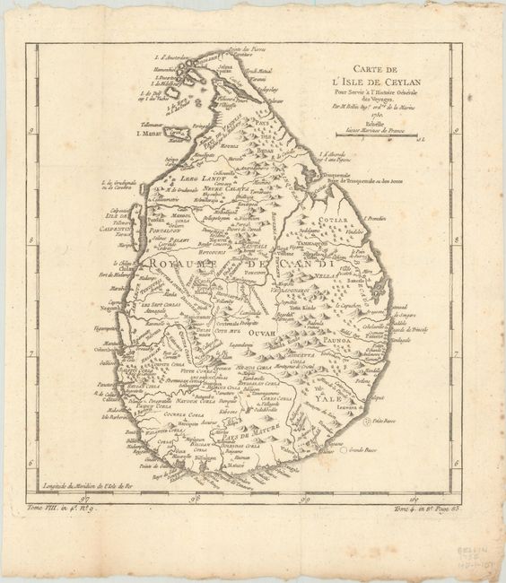 Carte de l'Isle de Ceylan pour Servir a l'Histoire Generale des Voyages