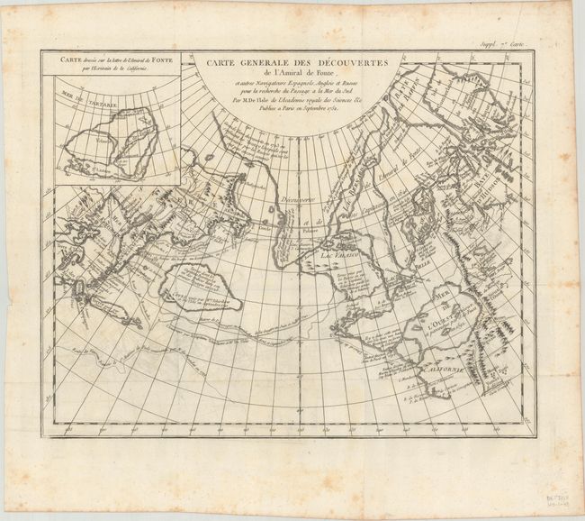 Carte Generale des Decouvertes de l'Amiral de Fonte, et Autres Navigateurs Espagnols, Anglois et Russes pour la Recherche du Passage a la Mer du Sud