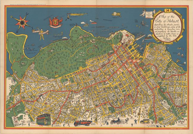 A Map of the City of Hobart Depicting Its Streets, Parks & Chief Buildings, Some of Its Activities & Beauties Not Forgetting Its 
